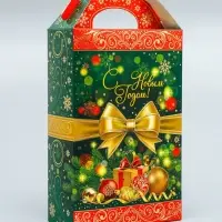 Коробка подарочная новогодняя Ларец &laquo;Бантик&raquo; 17.5&times;31&times;7 см