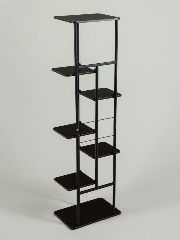 Подставка для цветов Greengo, 7 полок, 36 &times; 23 &times; 120 см, напольная, каркас металл, полки МДФ, чёрная