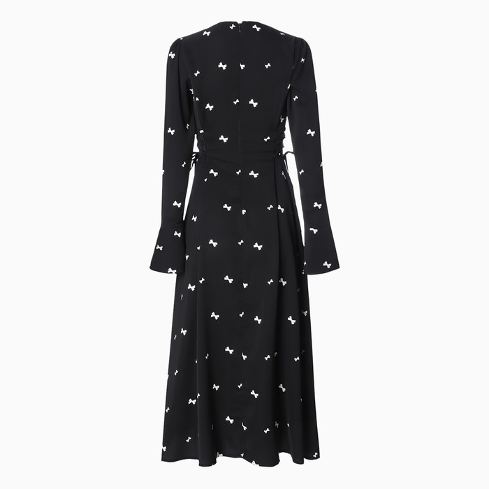 Платье женское с завязками на талии MIST Flower, размер 44, черный Платье женское с завязками на талии MIST Flower, размер 44, черный