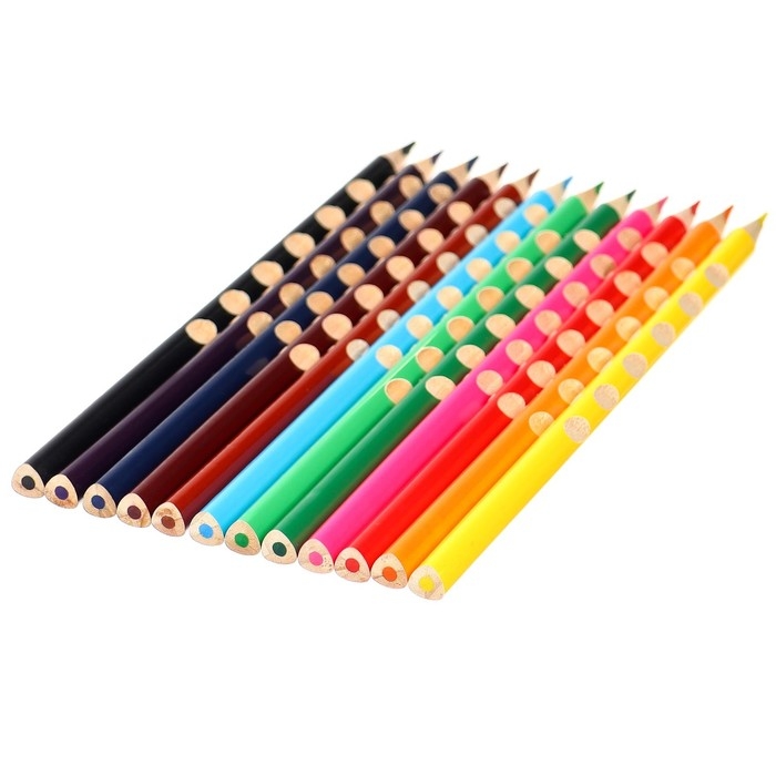 Цветные карандаши, 12 цветов, трехгранные, Человек-паук