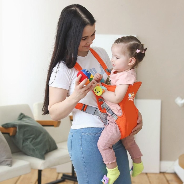 Рюкзак-кенгуру для малыша &laquo;Зайка&raquo;, от 3 до 10 кг, оранжевый, Крошка Я