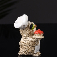 Набор фигур "4 совы на подносе" размер 20х10х10 см, бежевый