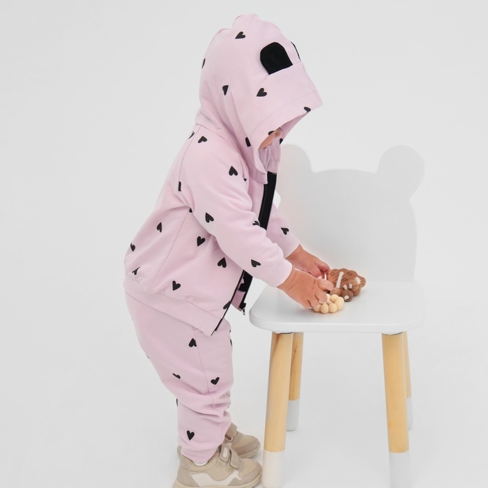 Комплект: толстовка и брюки Крошка Я "Сердечки", розовый, рост 92-98 см