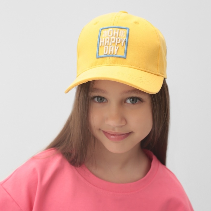 Кепка детская MINAKU Кепка детская MINAKU "Oh happy day", цвет жёлтый, р-р 54