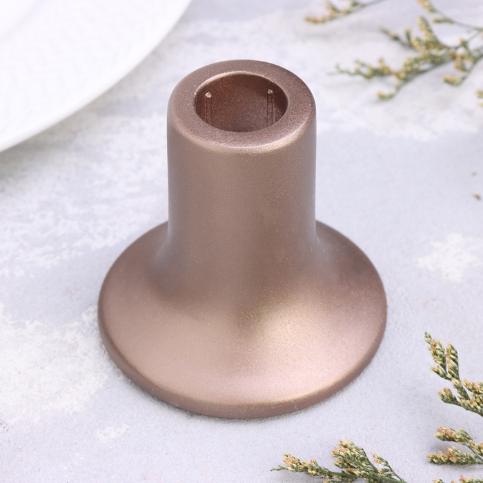 Подсвечник из гипса,7,5х7,5см,серо-коричневый