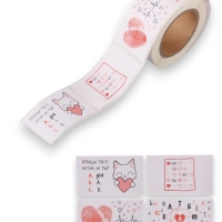 Наклейка бумага "Признание в любви" 3х5 см 200 шт в рулоне