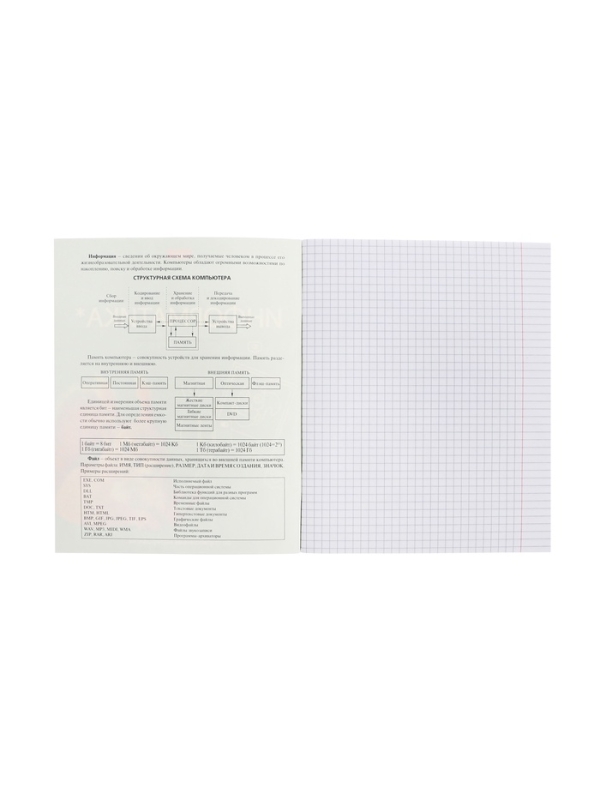 Тетрадь 48 листов в клетку &laquo;Мой любимый предмет&raquo; ИНФОРМАТИКА, обложка мелованный картон, Soft-touch, с интерактивным справочником, блок офсет