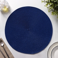 Салфетки сервировочные на стол Доляна &laquo;Лофт&raquo;, 4 шт, d=38 см, цвет синий