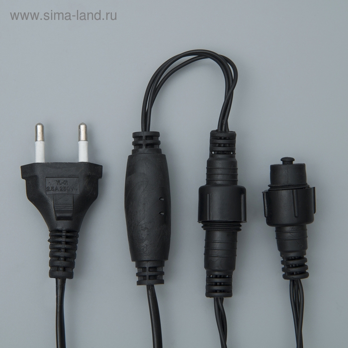 Гирлянда &laquo;Сеть&raquo; 2 &times; 3 м, IP44, УМС, тёмная нить, 384 LED, свечение тёплое белое, 220 В