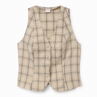 Жилет женский MINAKU: Casual Collection цвет клетка бежевая, р-р 42