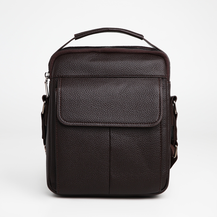 Сумка мужская через плечо TEXTURA, 2 наружных кармана, цвет коричневый Сумка мужская через плечо TEXTURA, 2 наружных кармана, цвет коричневый