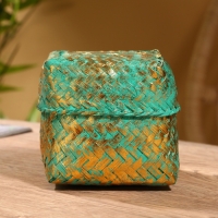 Корзинка плетеная "Голден мини" 12х12х10 см, голубой