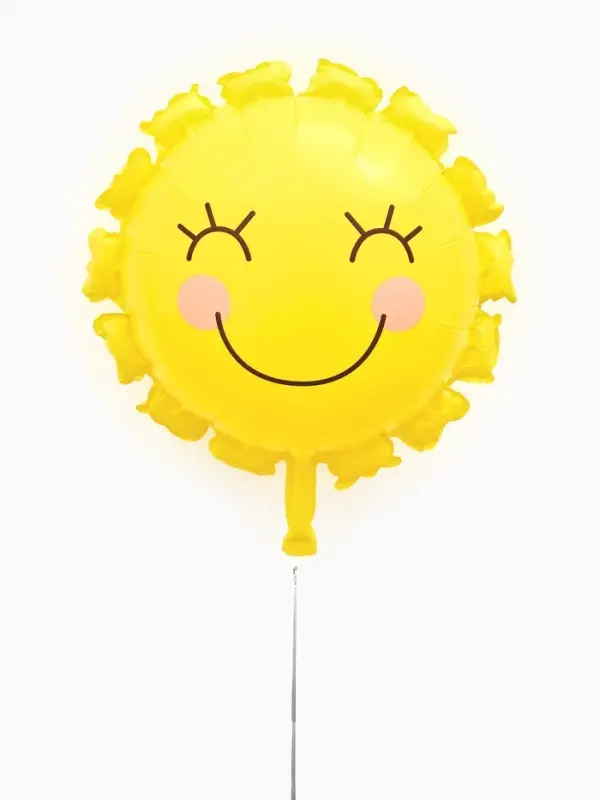 Воздушный шар фольгированный 22" "Солнышко" цвет желтый