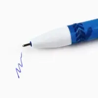 Ручка пластик пиши-стирай с колпачком "С 23 февраля", синяя паста, гелевая 0,5 мм