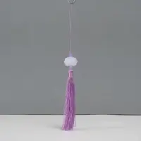 Подвеска текстиль, пластик "Кисть. Лотос" сиреневая 1,2х2,7х14,5 см