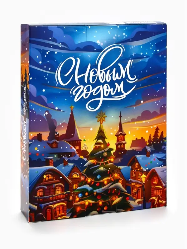 Адвент календарь новогодний с мёдом &laquo;С Новым Годом&raquo;, облепиха, кедровые орешки, малина, цитрус, клубника