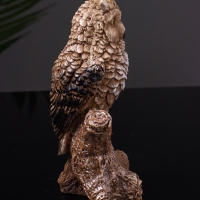 Статуэтка "Филин на ветке" 14 см, цвет коричневый