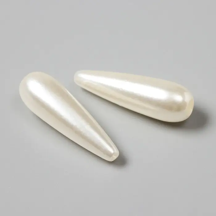 Бусины для творчества пластик "Жемчуг вытянутая капля" набор 20 гр 3х1х1 см