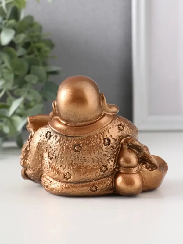 Фигура &laquo;Хотей с рыбой&raquo;, 8.5&times;11&times;9 см, бронза