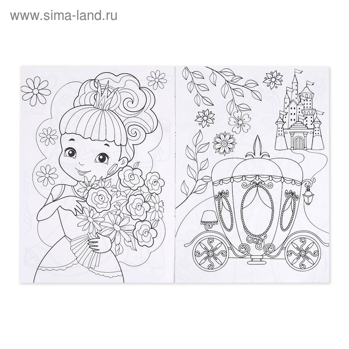 Раскраска для девочек &laquo;Принцессы&raquo;, 16 стр, А4