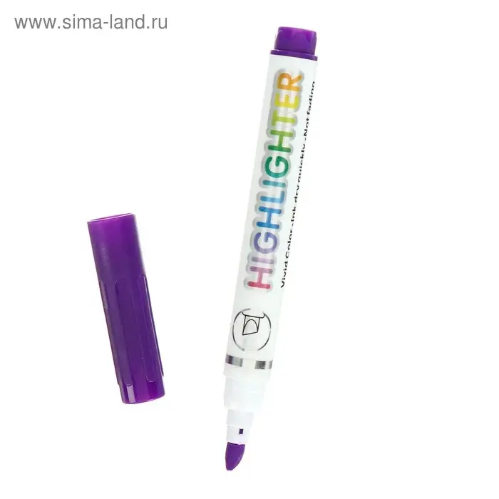 Маркер текстовыделитель наконечник скошенный 4 мм, фиолетовый