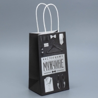 Пакет подарочный крафтовый, упаковка, &laquo;Мужские атрибуты&raquo;, 12 х 21 х 9 см