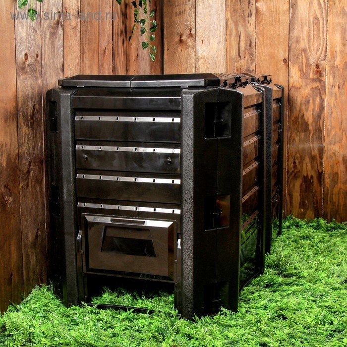 Компостер пластиковый Module, 800 л, с крышкой, 135 &times; 72 &times; 82,6 см, чёрный