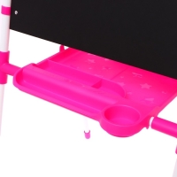 Мольберт двусторонний регулируется по высоте 1, цвет розовый