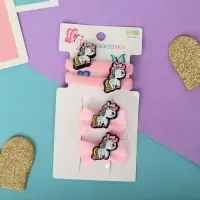 Набор для волос "Милашка" (2 зажима 3,5 см, 2 резинки) единорожка