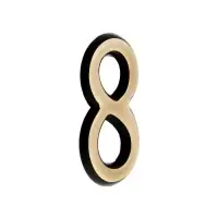 Цифра дверная 8 ТУНДРА, пластиковая, цвет золото 1 шт.