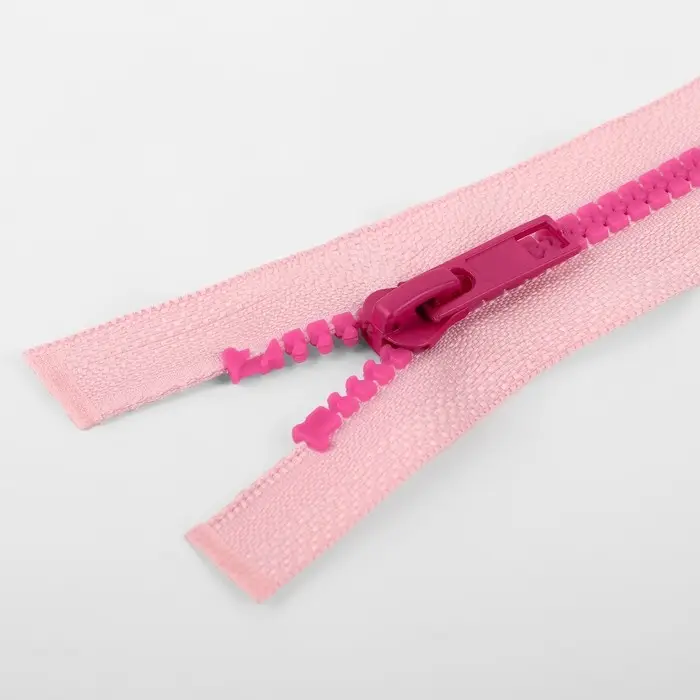 Молния &laquo;Трактор&raquo;, №5, разъёмная, замок автомат, 70 см, розовая