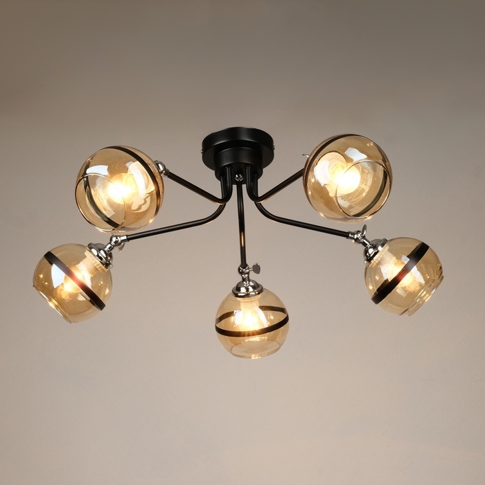 Люстра "Ремес" 5хЕ27 40Вт черно-хромовый 70х70х28 см