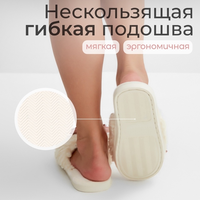 Тапочки женские с открытым носом, размер 36-37, бордовый бант Тапочки женские с открытым носом, размер 36-37, бордовый бант