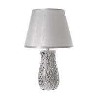 Настольная лампа с абажуром RISALUX &laquo;Мессина&raquo;, Е14, 40 Вт, серебристый, 25&times;25&times;44 см