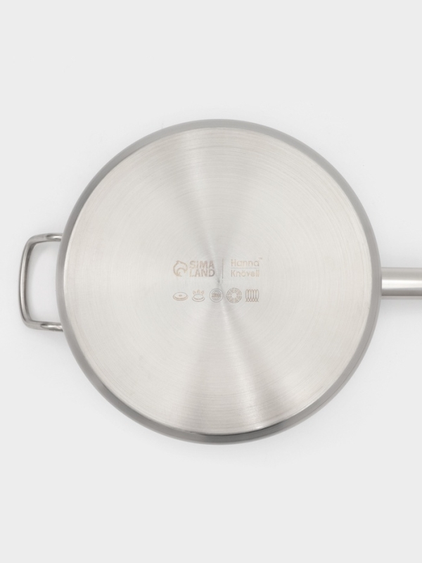 Ковш 8 л, d=26, h=15 см, с крышкой, толщина стенки 0,8 мм, индукция, две ручки