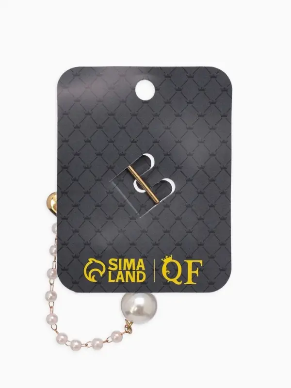 Булавка "Ключик от сердца", l=6.5, цвет белый в золоте