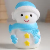 Фигурка светящаяся RISALUX &laquo;Снеговик в голубом&raquo; LED, 3хAG10 7,5х5,5х10 см