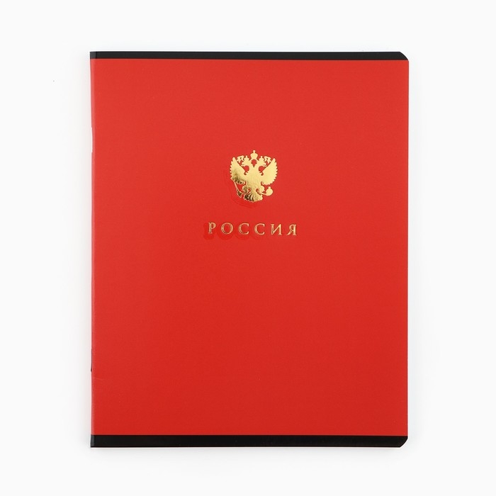 Тетрадь в клетку, 48 листов А5 на скрепке внутренний блок №1 МИКС &laquo;Патриотизм&raquo; тиснение, твин лак, уф лак