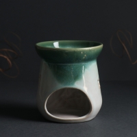 Аромалампа керамика "Море волнуется" зеленый 8,6х8,6х9,8 см