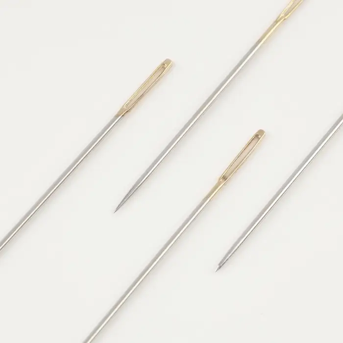 Иглы швейные, для вышивания лентой, d=1.07 мм, 4.7 - 4.9 см, с золотым ушком, 4 шт.