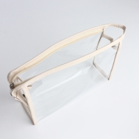 Набор косметичек 2 в 1 на молниях, цвет молочный Набор косметичек 2 в 1 на молниях, цвет молочный