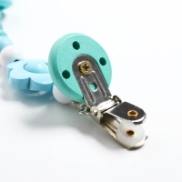 Держатель для соски - пустышки &laquo;Мишка&raquo;, деревянный, цвет бирюзовый