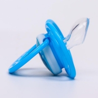 Соска - пустышка силиконовая ортодонтическая &laquo;Лев&raquo;, от 3 мес., цвет голубой