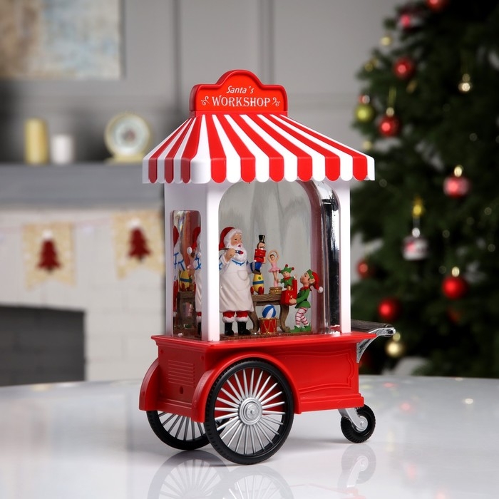 Светодиодная фигура &laquo;Мастерская Санты&raquo; 16.5 &times; 24 &times; 10 см, пластик, батарейки ААх3 (не в комплекте), USB, свечение тёплое белое