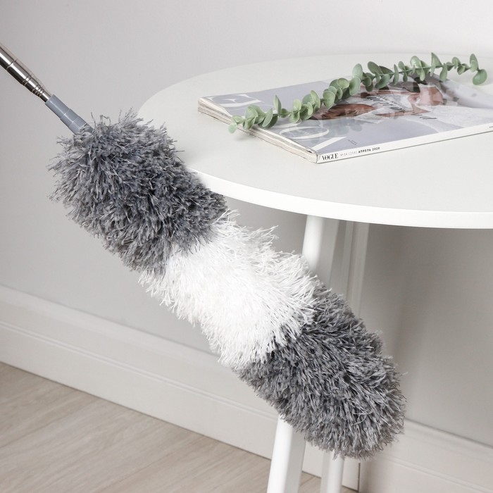 Щётка для пыли Raccoon, плоская насадка 40&times;7,5 см, пушистая насадка 41&times;13 см, телескопическая ручка 230 см