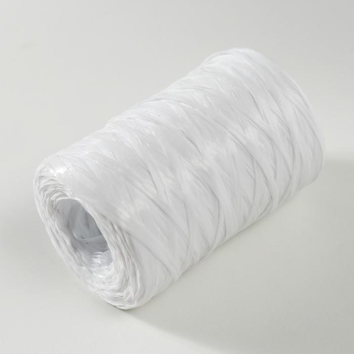 Пряжа "Для вязания мочалок" 100% полипропилен 400м/100&plusmn;10 гр в форме цилиндра (белый матов)