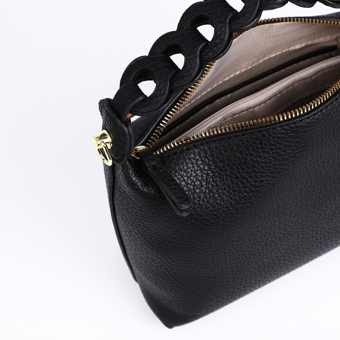 Сумка-багет на молнии, цвет чёрный