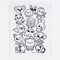 Водорастворимый стикер для вышивания &laquo;Зверята&raquo;, 15 х 21 см