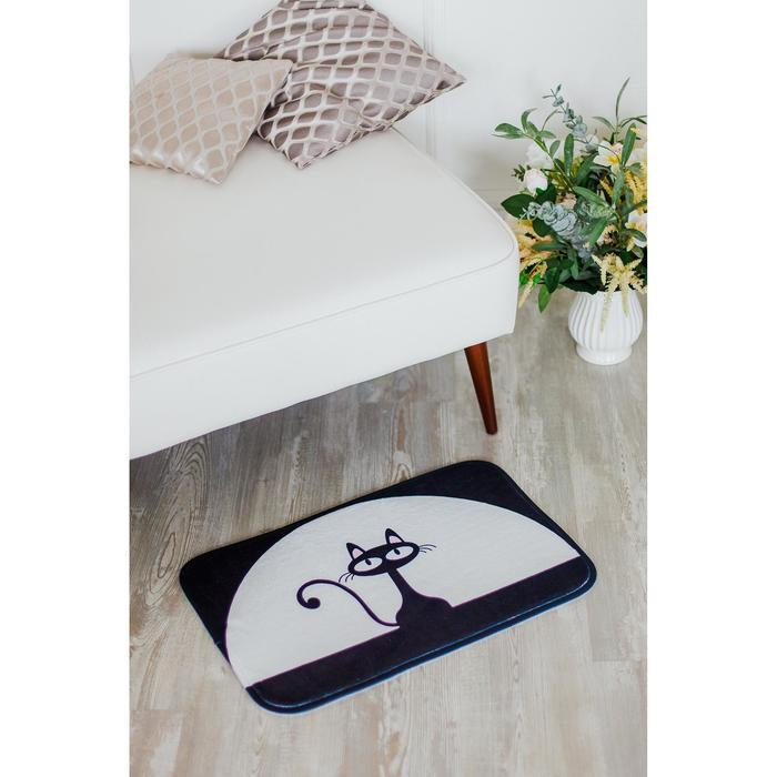 Коврик для ванной и туалета Доляна &laquo;Чёрная кошка&raquo;, 40&times;60 см, цвет МИКС