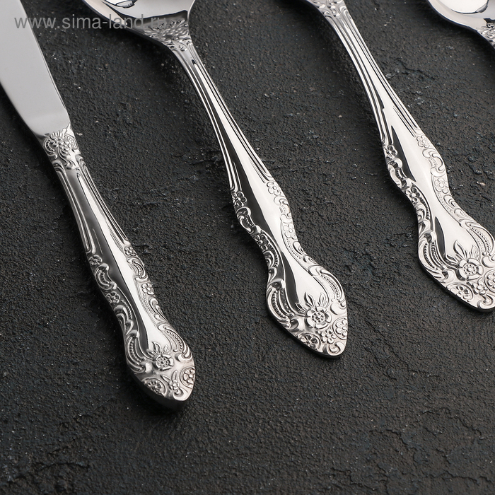 Набор столовый &laquo;Тройка&raquo;, 30 предметов, цвет серебряный